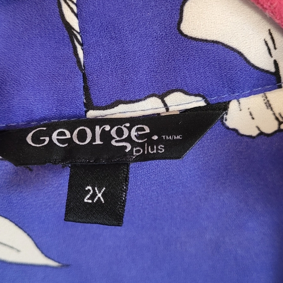 George Blue Floral Kimono Robe - Picture 5 of 7